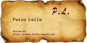 Paizs Leila névjegykártya